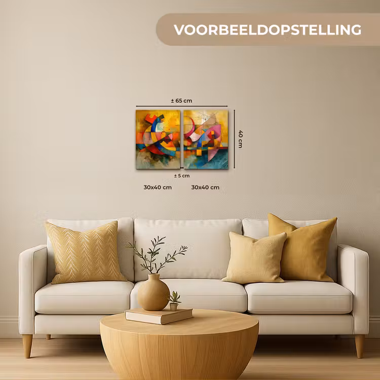 Meerluik schilderij - 2 luiken - Kleurrijk - Geometrisch - Abstract — 2