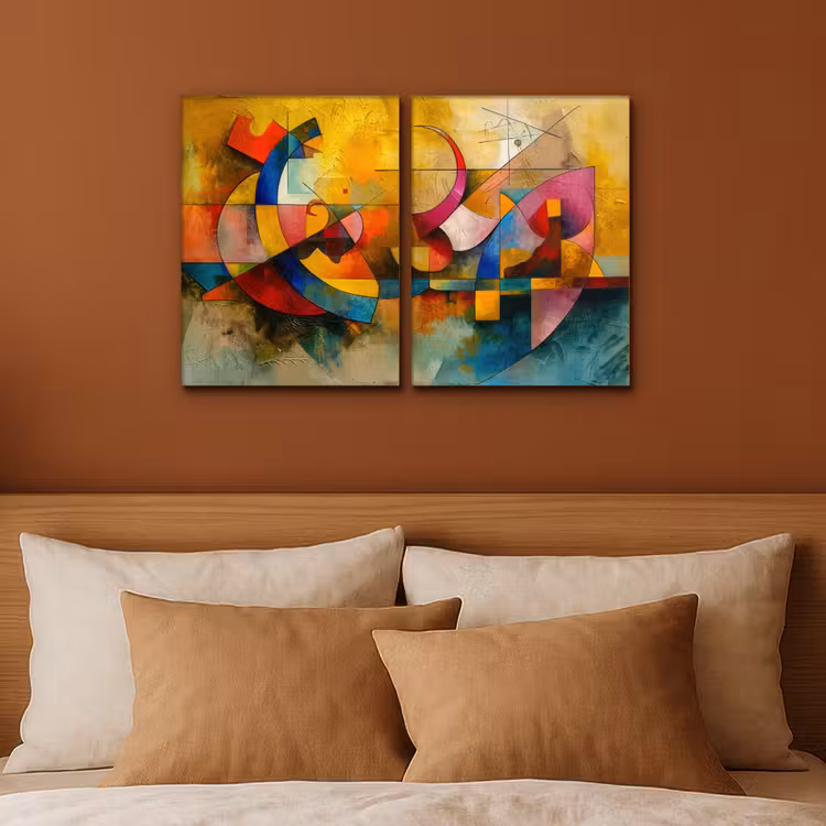 Meerluik schilderij - 2 luiken - Kleurrijk - Geometrisch - Abstract — 3