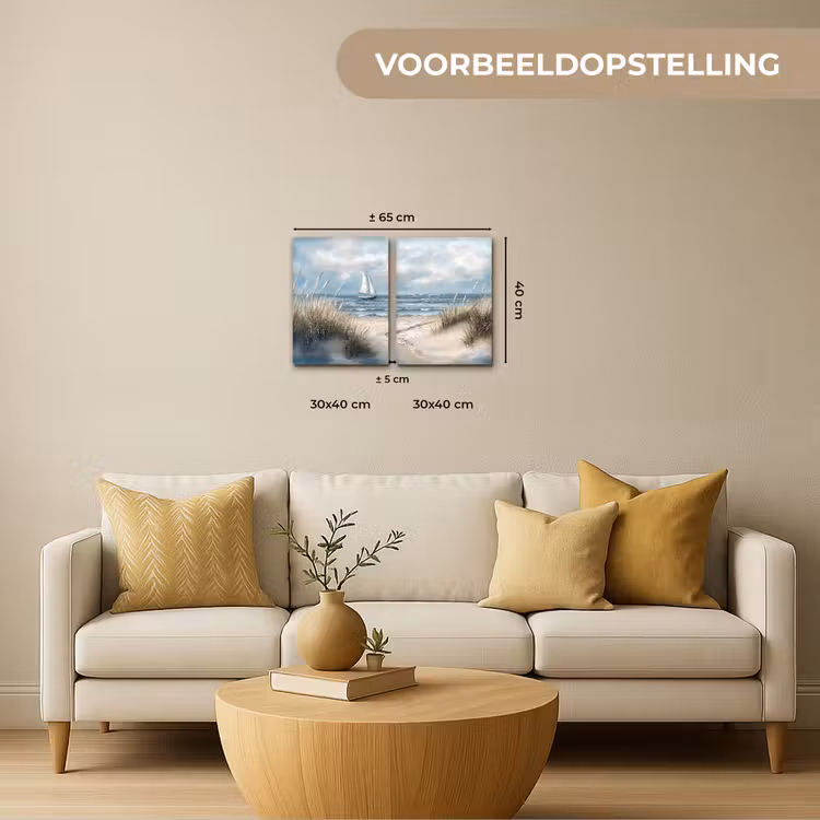 Meerluik schilderij -  2 luiken - Strand - Verf - Natuur - Boot — 2