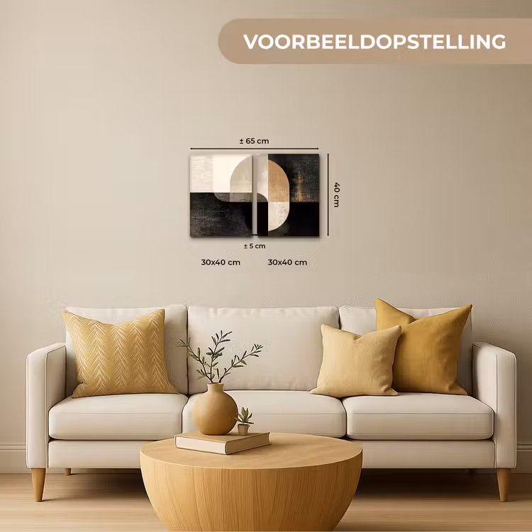Meerluik schilderij - 2 luiken - Vormen - Abstract - Goud — 2