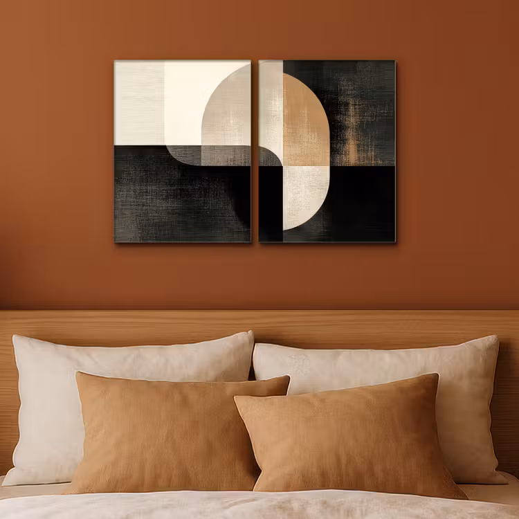 Meerluik schilderij - 2 luiken - Vormen - Abstract - Goud — 3