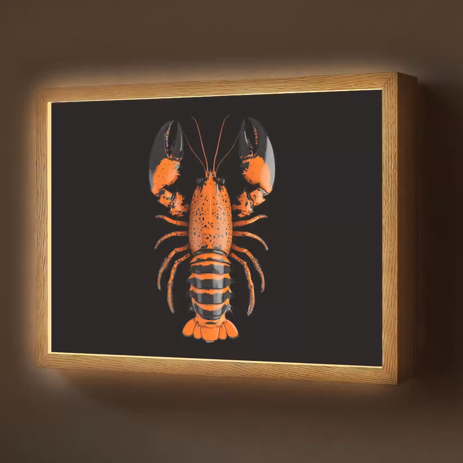 Lightbox - Wandlamp - Kreeft - Oranje - Zwart - Modern — 1