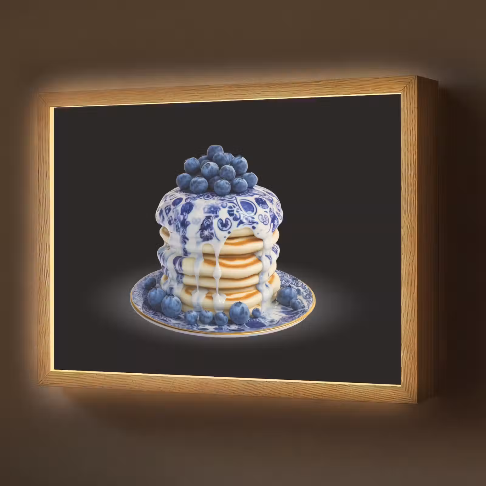 Lightbox - Wandlamp - Pannenkoeken - Blauwe Bessen - Bord — 1