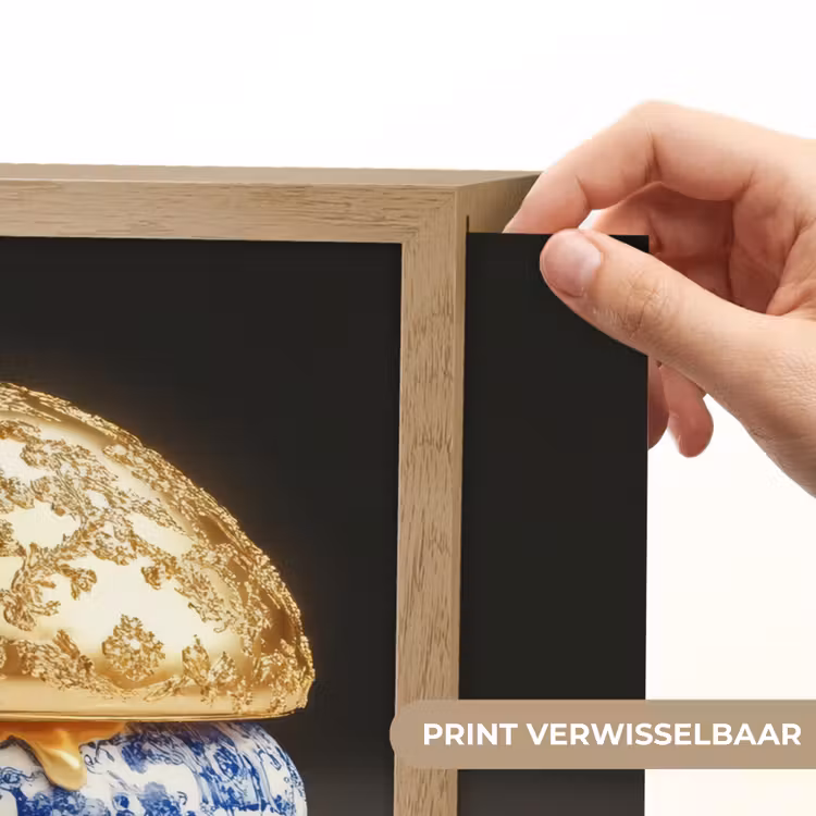 Lightbox - Wandlamp - Delftsblauw - Goud - Burger — 5