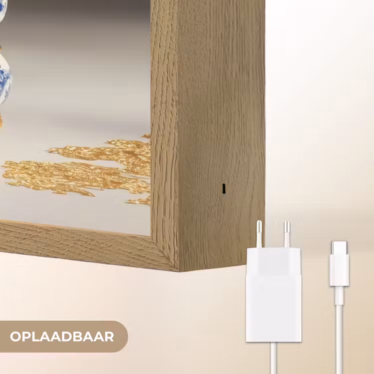 Lightbox - Wandlamp - Delftsblauw - Goud - Burger — 7