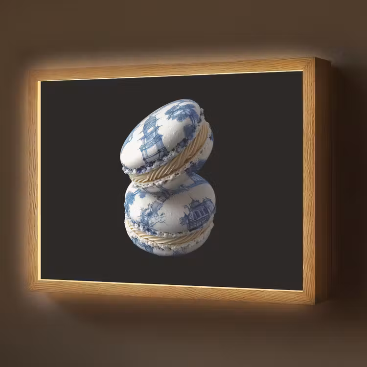 Lightbox - Wandlamp - Eten - Macarons - Delfts blauw - Koekjes — 1