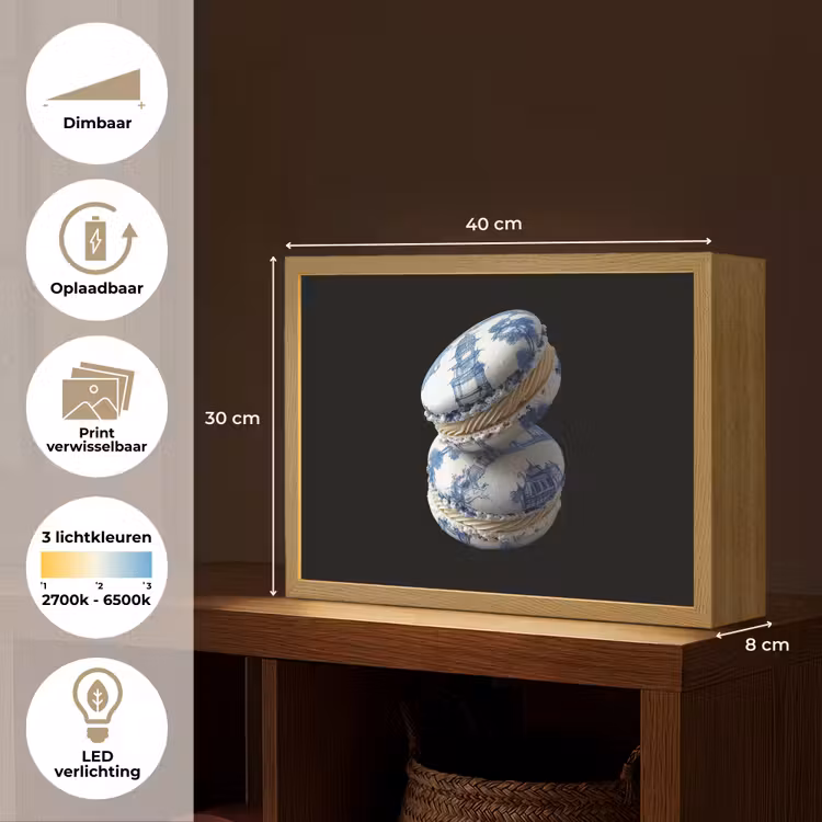 Lightbox - Wandlamp - Eten - Macarons - Delfts blauw - Koekjes — 10
