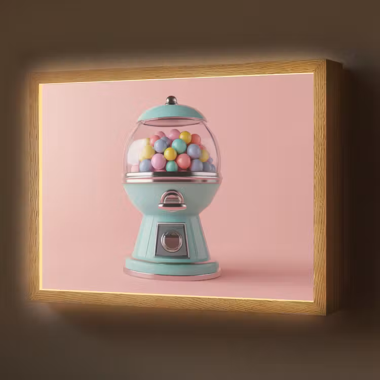 Lightbox - Wandlamp - Kauwgom - Retro - Snoep - Roze — 1