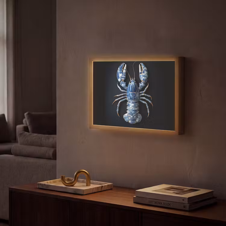 Lightbox - Wandlamp - Kreeft - Delftsblauw - Schild - Stoer — 2