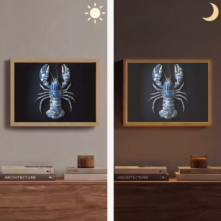Lightbox - Wandlamp - Kreeft - Delftsblauw - Schild - Stoer — 6