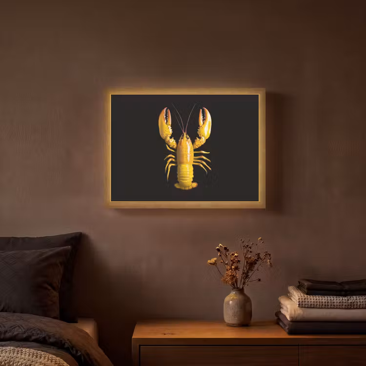 Lightbox - Wandlamp - Kreeft - Geel - Stippen - Effen — 3