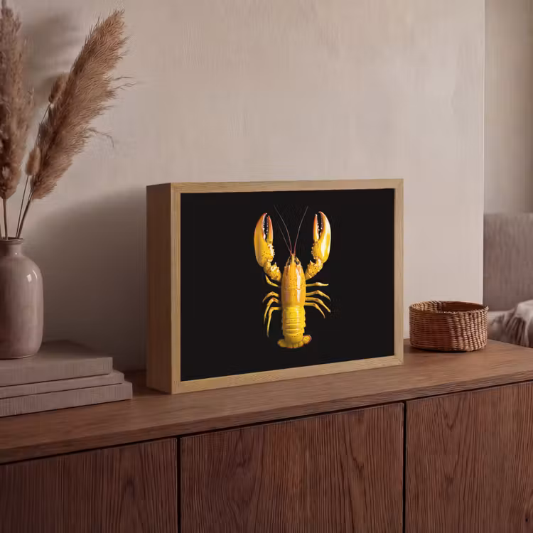Lightbox - Wandlamp - Kreeft - Geel - Stippen - Effen — 4