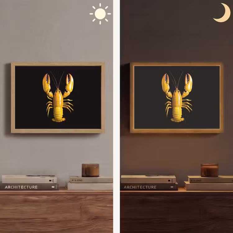 Lightbox - Wandlamp - Kreeft - Geel - Stippen - Effen — 6