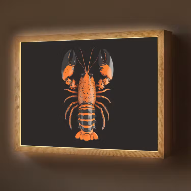 Lightbox - Wandlamp - Kreeft - Oranje - Zwart - Modern — 1