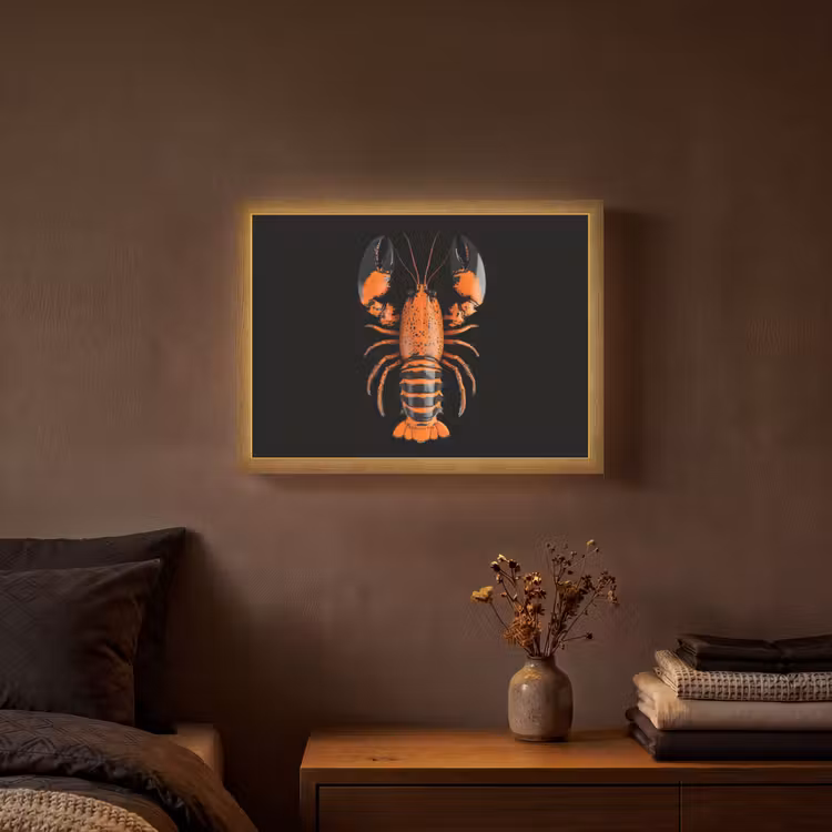 Lightbox - Wandlamp - Kreeft - Oranje - Zwart - Modern — 3