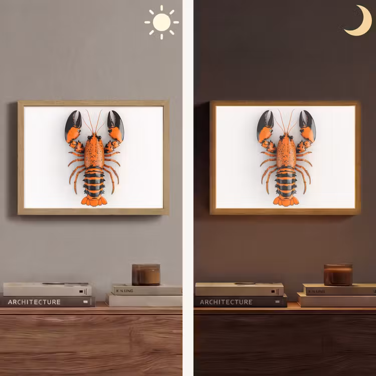 Lightbox - Wandlamp - Kreeft - Zwart - Oranje - Wit - Uniek — 6