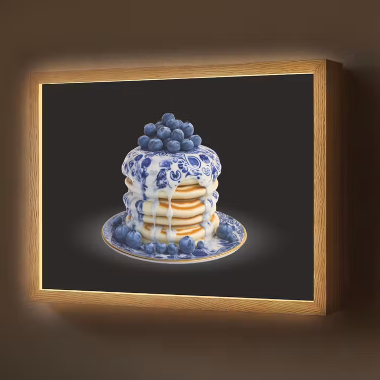 Lightbox - Wandlamp - Pannenkoeken - Blauwe Bessen - Bord — 1