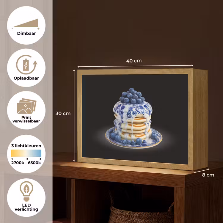 Lightbox - Wandlamp - Pannenkoeken - Blauwe Bessen - Bord — 10