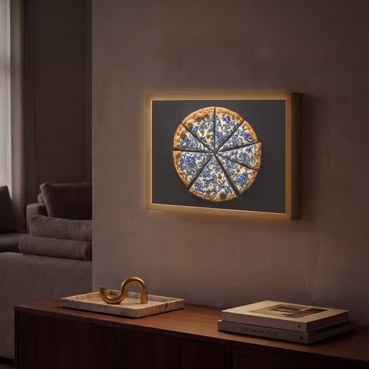 Lightbox - Wandlamp - Pizza - Eten - Delftsblauw — 2