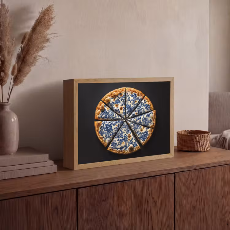 Lightbox - Wandlamp - Pizza - Eten - Delftsblauw — 4