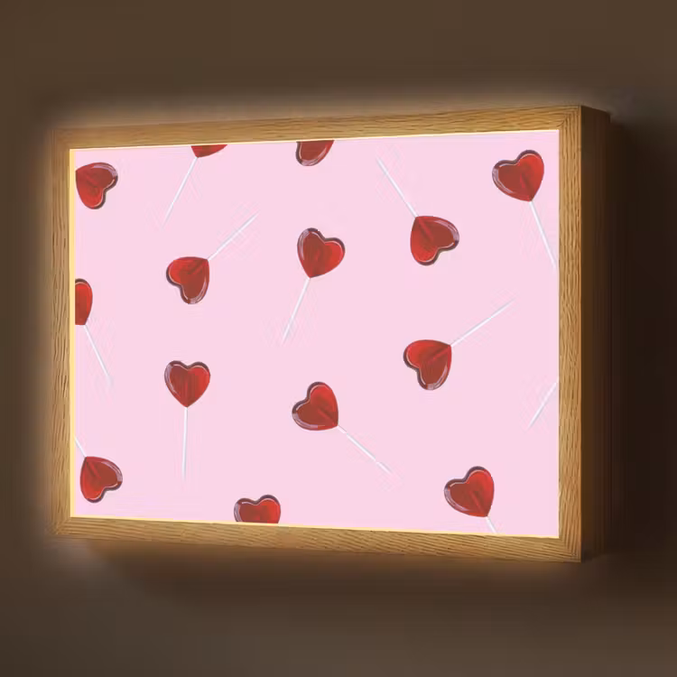 Lightbox - Wandlamp - Roze - Hart - Lolly - Snoep — 1