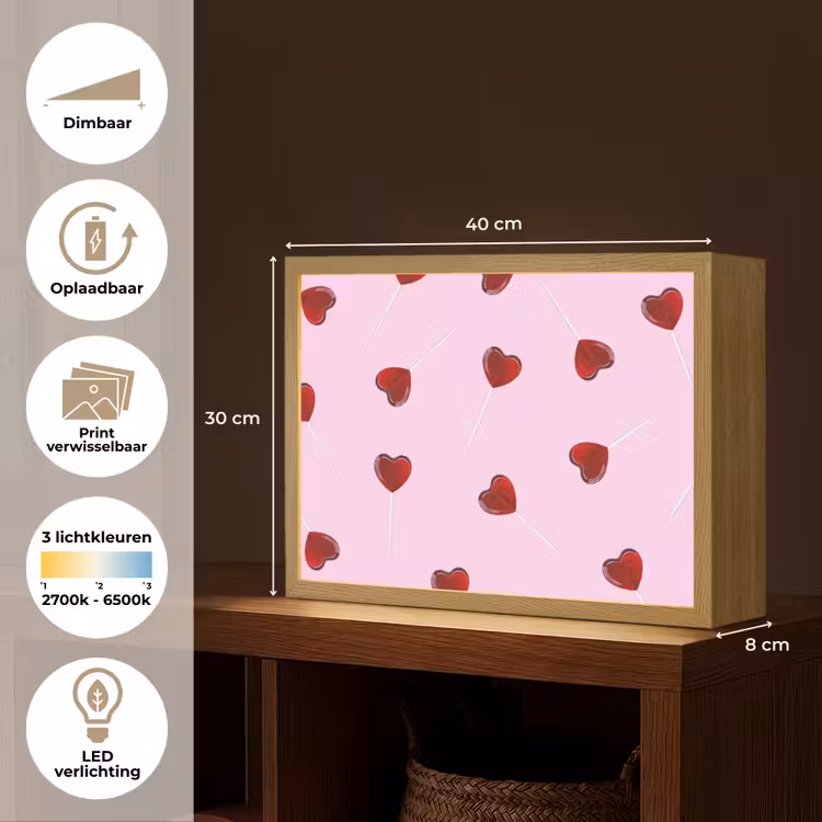 Lightbox - Wandlamp - Roze - Hart - Lolly - Snoep — 10