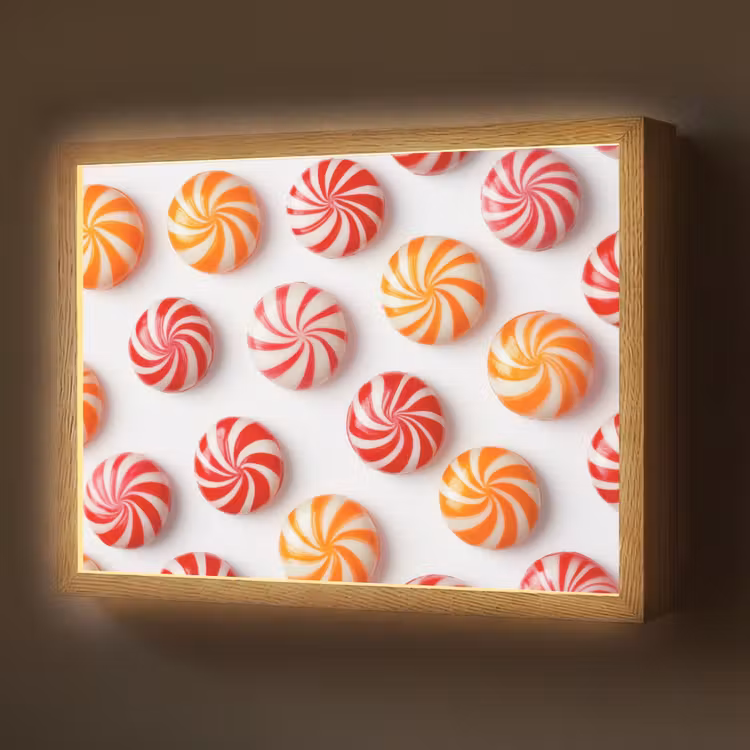 Lightbox - Wandlamp - Snoep - Patroon - Rood - Oranje — 1