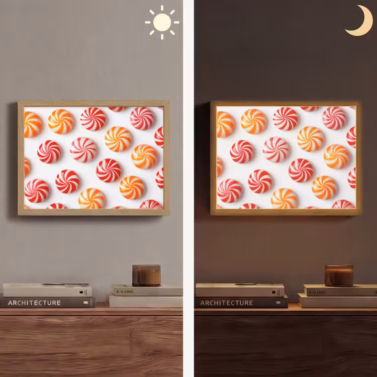 Lightbox - Wandlamp - Snoep - Patroon - Rood - Oranje — 6