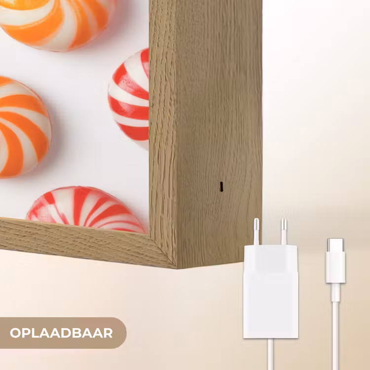 Lightbox - Wandlamp - Snoep - Patroon - Rood - Oranje — 7