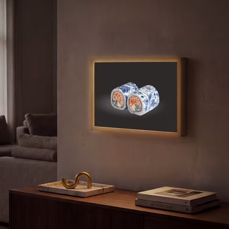 Lightbox - Wandlamp - Sushi - Delfts blauw - Rijst - Vis - Elegant — 2