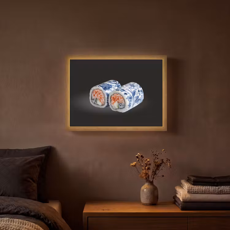 Lightbox - Wandlamp - Sushi - Delfts blauw - Rijst - Vis - Elegant — 3