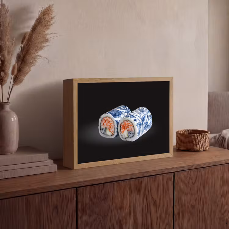 Lightbox - Wandlamp - Sushi - Delfts blauw - Rijst - Vis - Elegant — 4