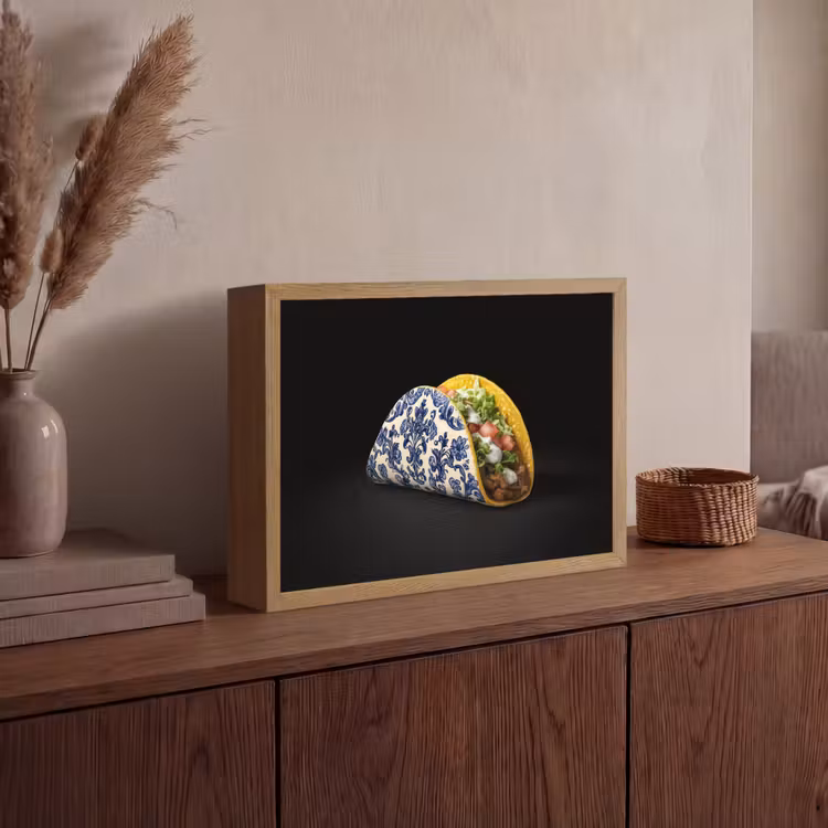 Lightbox - Wandlamp - Taco - Vlees - Salade - Delftsblauw - Motief — 4