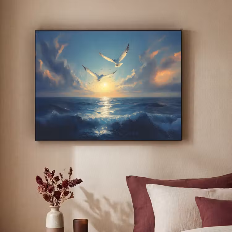 Art Frame - Meeuwen - Zee - Wolken -Blauw — 2