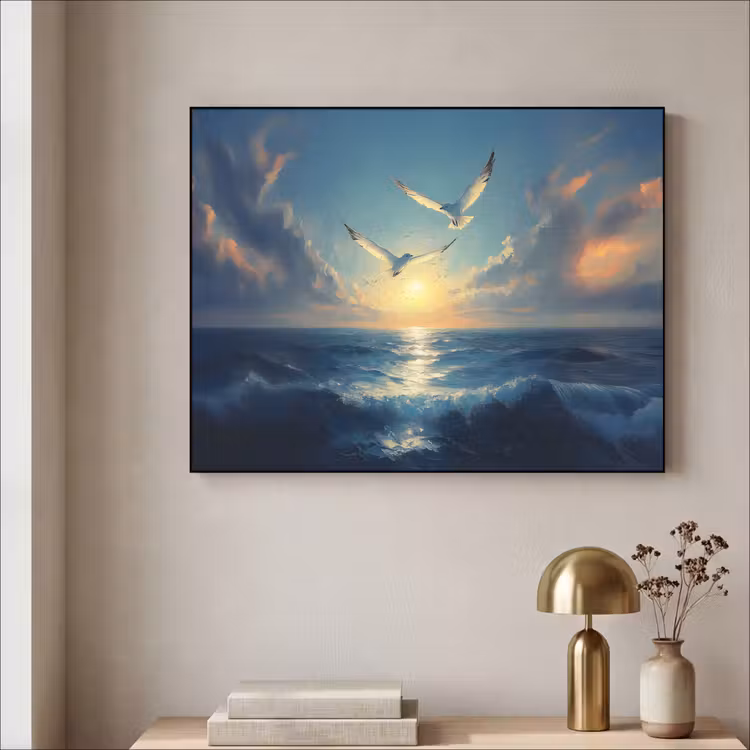 Art Frame - Meeuwen - Zee - Wolken -Blauw — 3