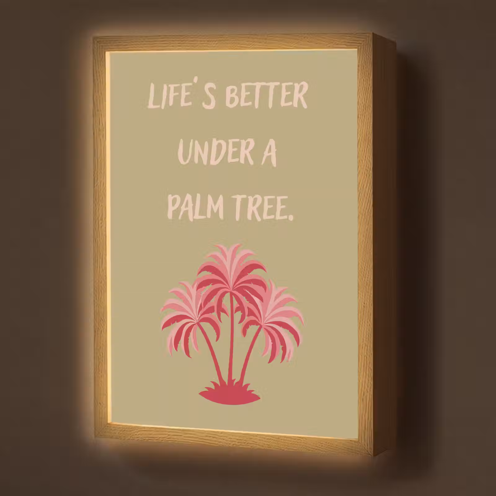 Lightbox - Wandlamp - Groen - Zomer - Quote - Palmboom — 1