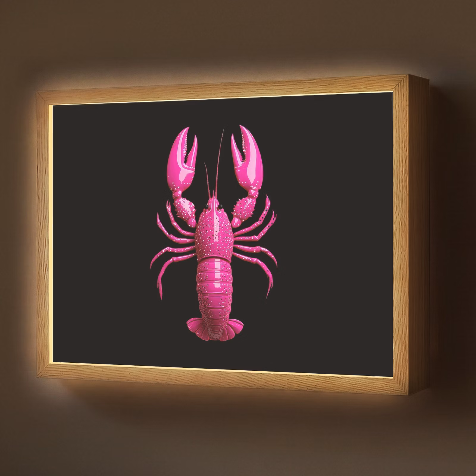 Lightbox - Wandlamp - Kreeft - Felroze - Stippen - Opvallend — 1
