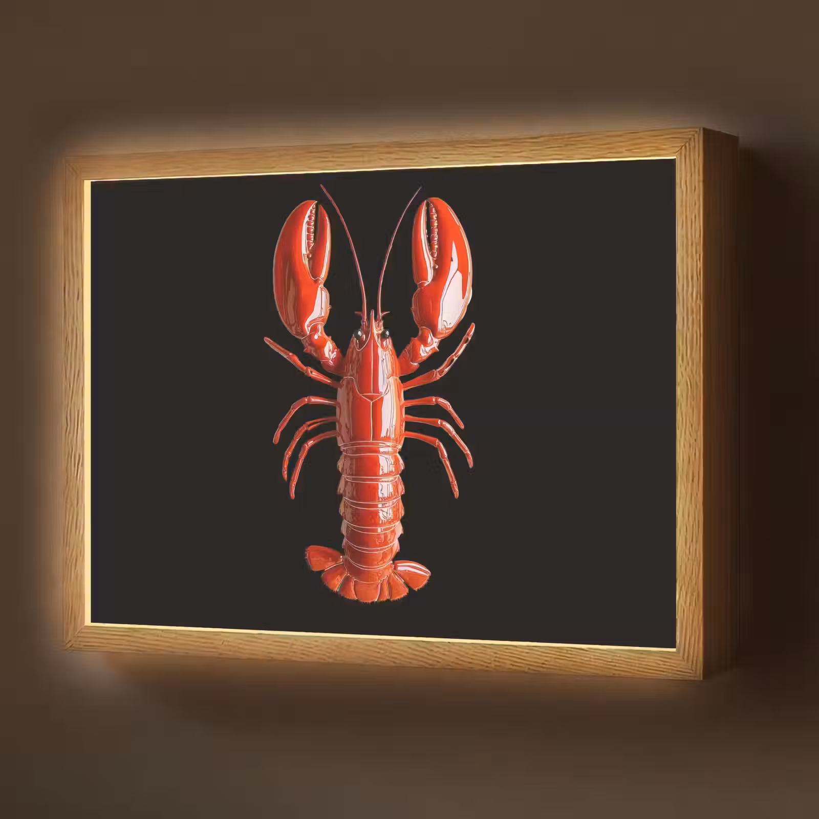 Lightbox - Wandlamp - Kreeft - Glossier Rood - Zwart — 1