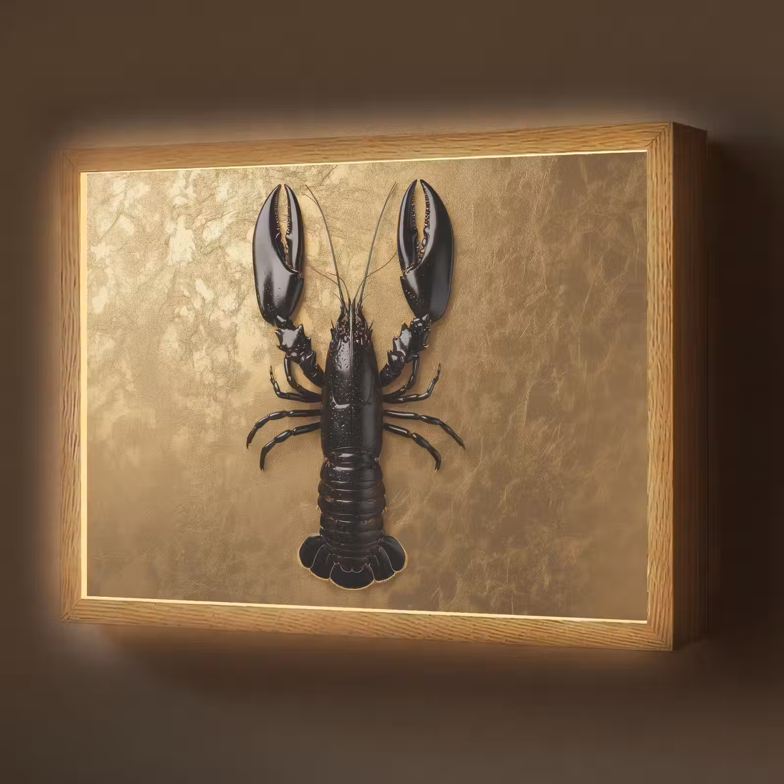 Lightbox - Wandlamp - Kreeft - Zwart - Goud - Luxe — 1