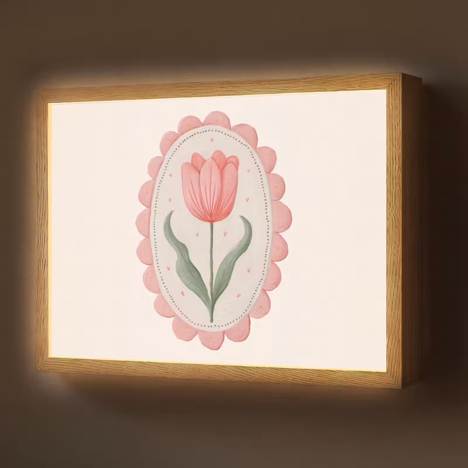 Lightbox - Wandlamp - Tulp - Lijst - Ovaal - Illustratie — 1