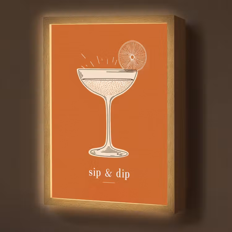 Lightbox - Wandlamp - Cocktail - Oranje - Zomer - Quote — 1