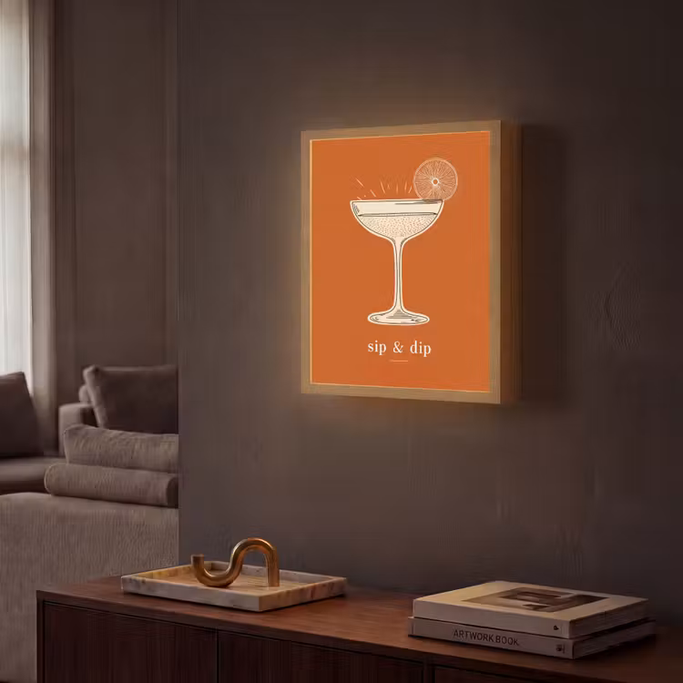 Lightbox - Wandlamp - Cocktail - Oranje - Zomer - Quote — 2