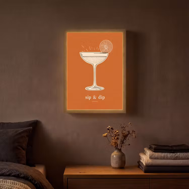 Lightbox - Wandlamp - Cocktail - Oranje - Zomer - Quote — 3