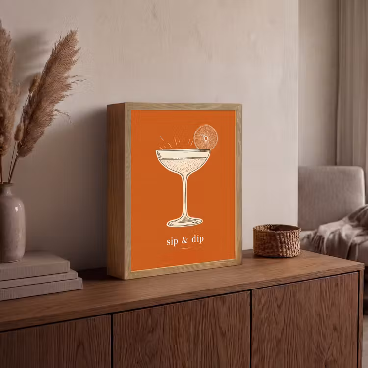 Lightbox - Wandlamp - Cocktail - Oranje - Zomer - Quote — 4