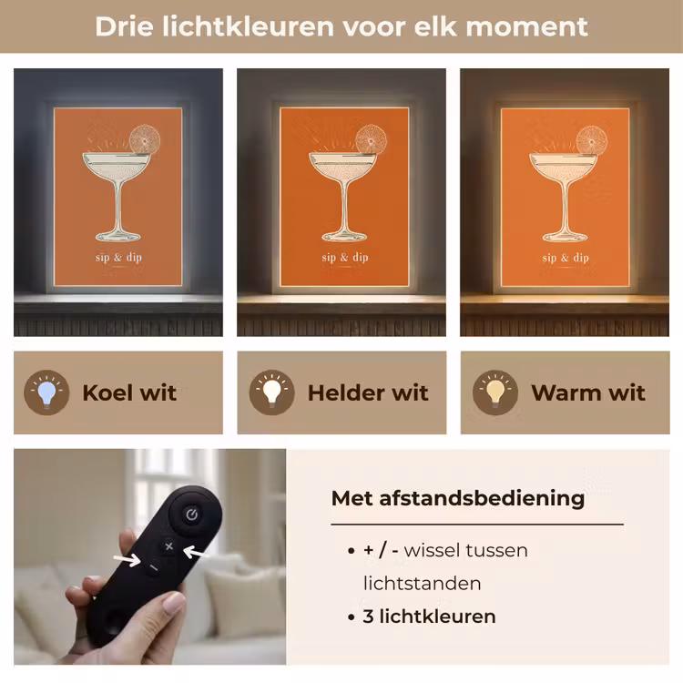 Lightbox - Wandlamp - Cocktail - Oranje - Zomer - Quote — 7