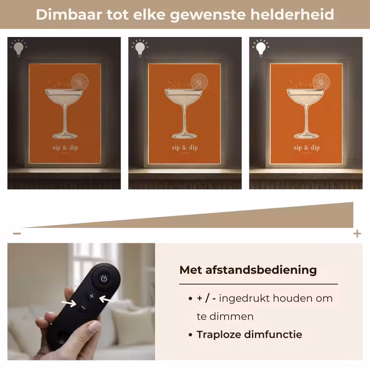 Lightbox - Wandlamp - Cocktail - Oranje - Zomer - Quote — 8