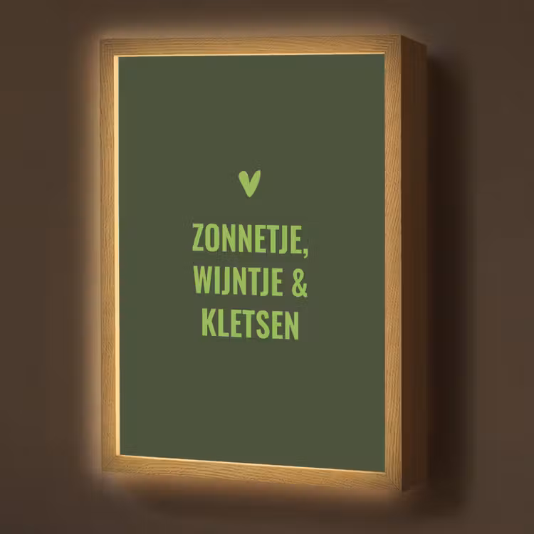 Lightbox - Wandlamp - Donkergroen - Quote - Zon - Zomer — 1