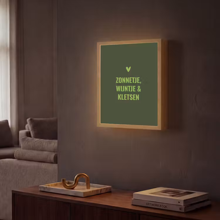 Lightbox - Wandlamp - Donkergroen - Quote - Zon - Zomer — 2
