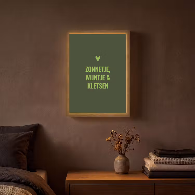 Lightbox - Wandlamp - Donkergroen - Quote - Zon - Zomer — 3