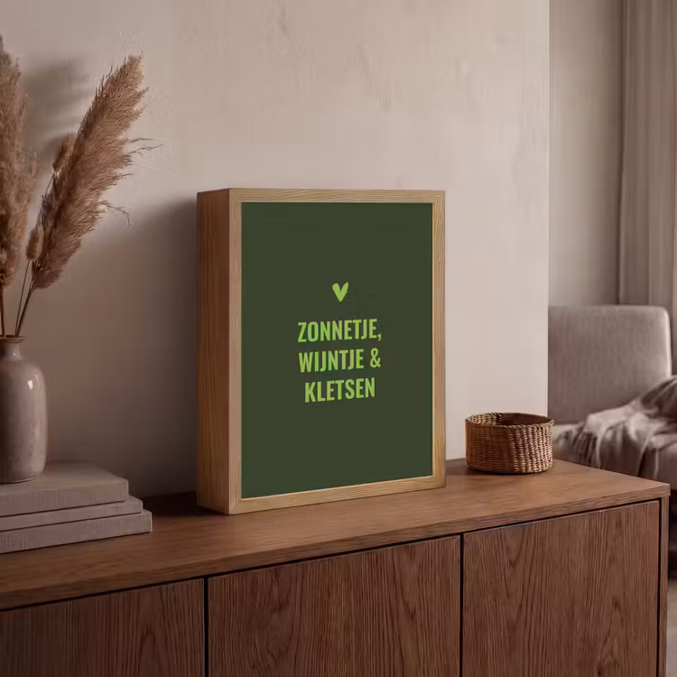 Lightbox - Wandlamp - Donkergroen - Quote - Zon - Zomer — 4